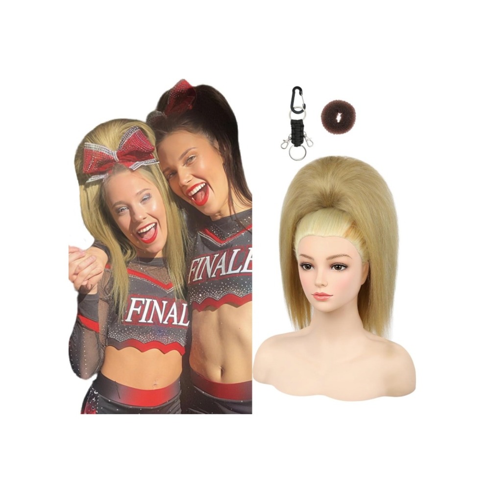SEIKEA 18in Straight Cheer Ponytail Hair Piece Blonde Extension Dance Pom
